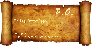 Pély Orsolya névjegykártya